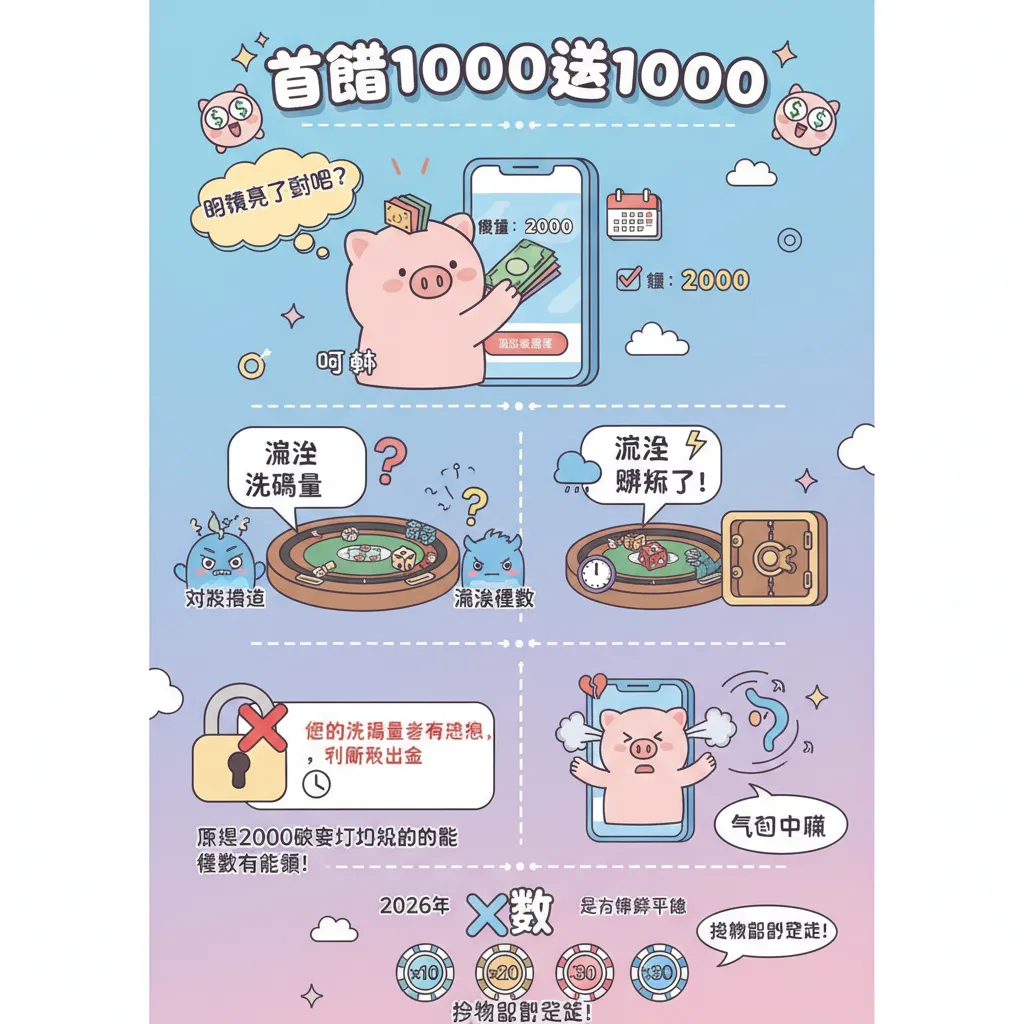 想拿首儲1000送1000？先算好有效投注與洗碼量纔不會白忙